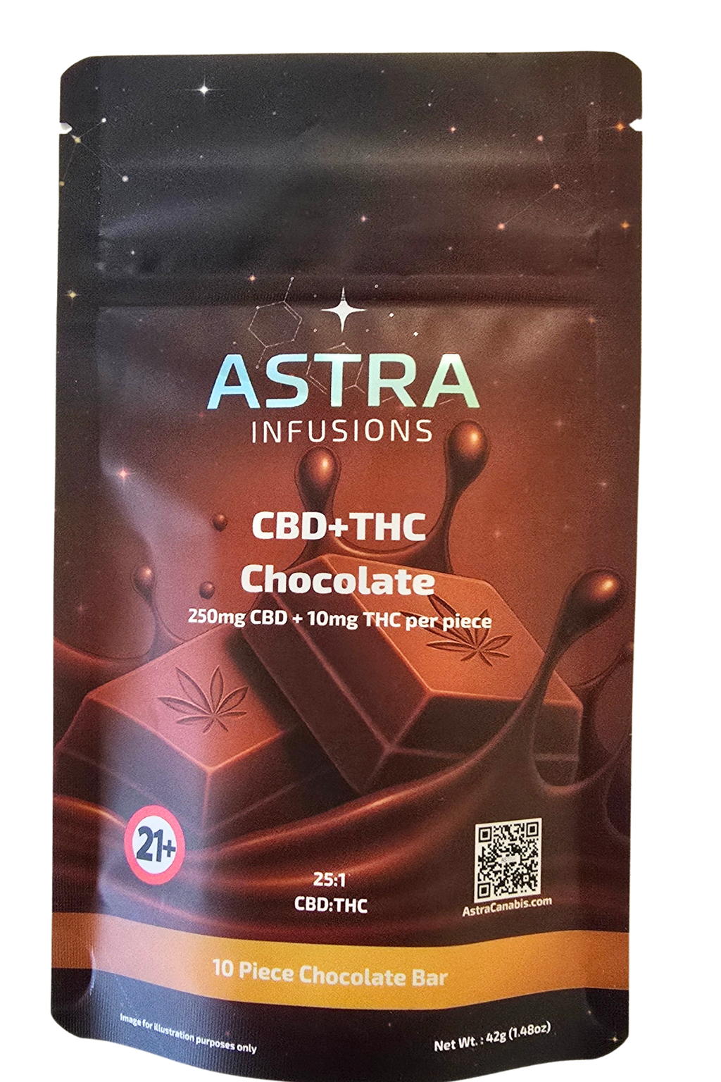 Milk Chocolate Bar (10pc) — 2500mg CBD / 100mg THC