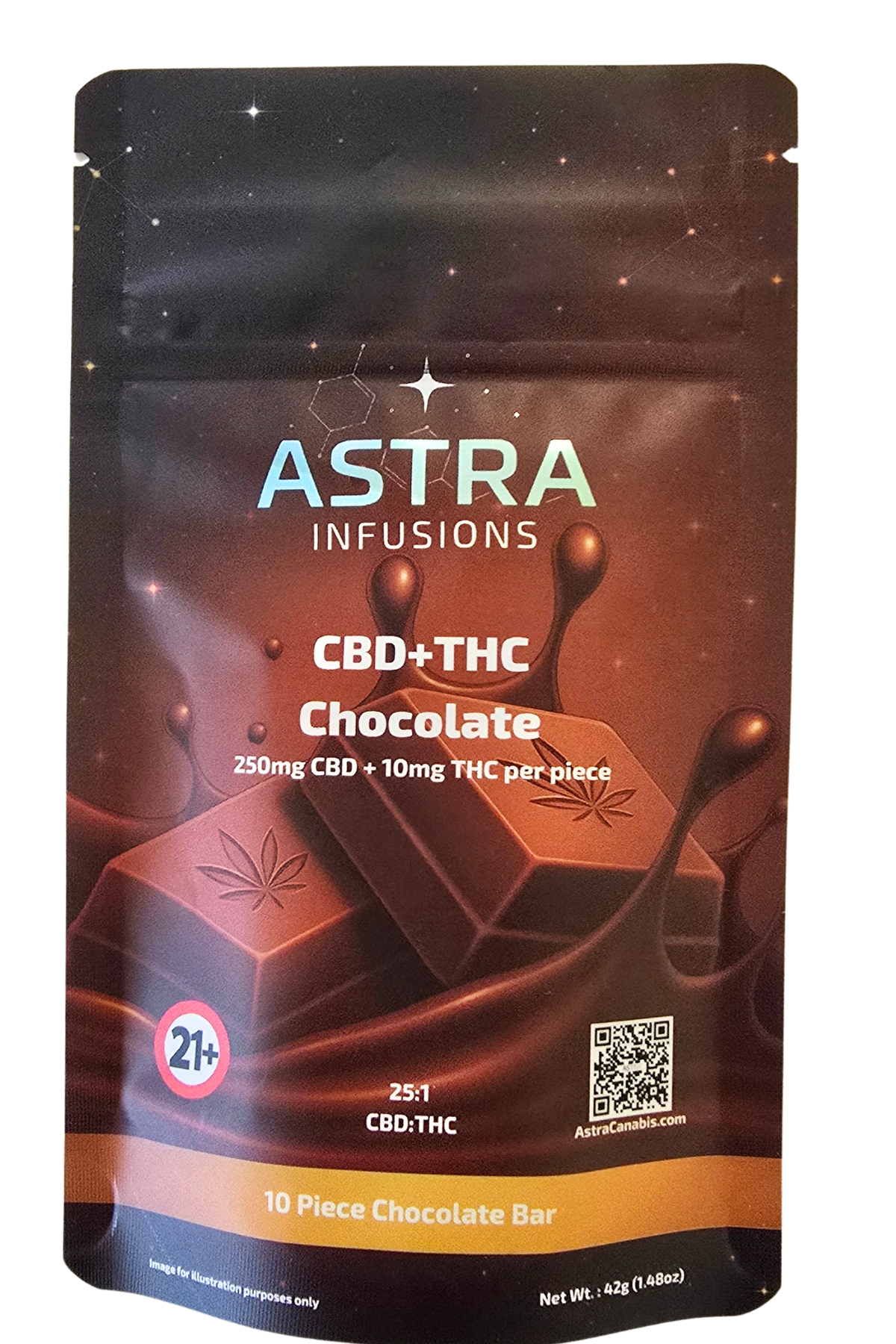 Milk Chocolate Bar (10pc) — 2500mg CBD / 100mg THC